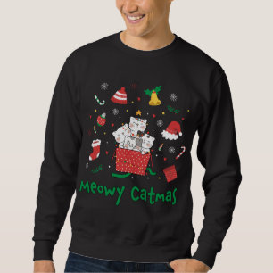 Meowa Catmas Niedliche Weihnachtskatze Lover Kätzc Sweatshirt