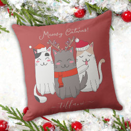 Meowa Catmas Niedliche Weihnachtskatzen Custom Kissen