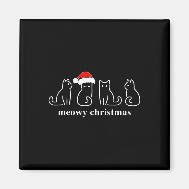 Meowa Catmas Weihnachten Niedlich Kitten Katzen We Magnet (Vorne)
