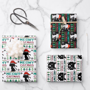 Meowa Catmas Weihnachten Weihnachtskat Ugly Sweate Geschenkpapier Set
