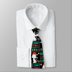 Meowa Catmas Weihnachten Weihnachtskat Ugly Sweate Krawatte