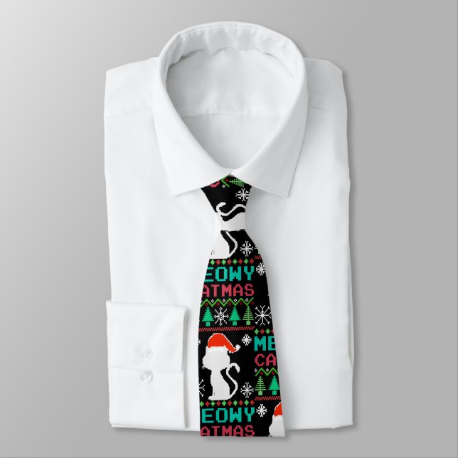 Meowa Catmas Weihnachten Weihnachtskat Ugly Sweate Krawatte (Gebunden)