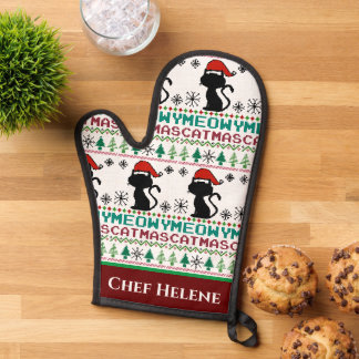 Meowa Catmas Weihnachten Weihnachtskat Ugly Sweate Ofenhandschuh
