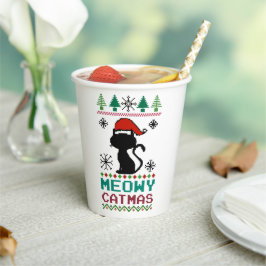 Meowa Catmas Weihnachten Weihnachtskat Ugly Sweate Pappbecher