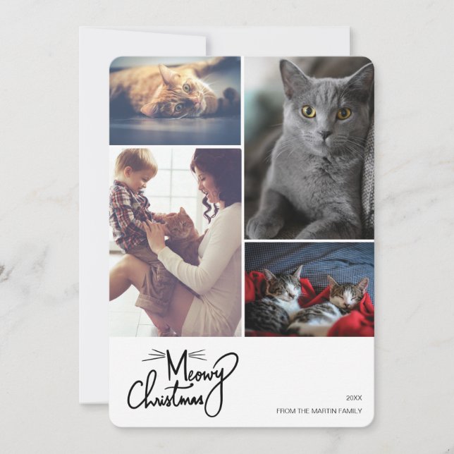 Meowa Weihnachten Funny Cat Themed Custom 4 Foto (Vorderseite)