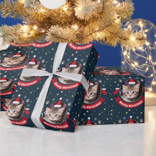 Meowa Weihnachten Niedliche Hauskatze Foto Urlaub Geschenkpapier