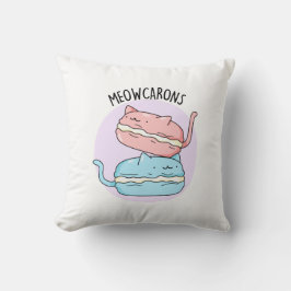 Meowcarons Funny Macaron Pun Kissen