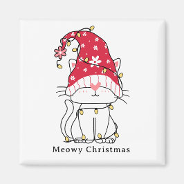 MeowChristmas Funny Niedliche Weihnachtskatze Magnet