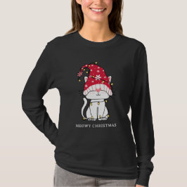 MeowChristmas Funny Niedliche Weihnachtskatze T-Shirt