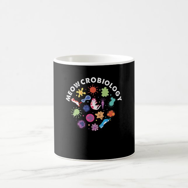 Meowcrobiologie Funny Cats Lover Mens Frauen Kaffeetasse (Mittel)