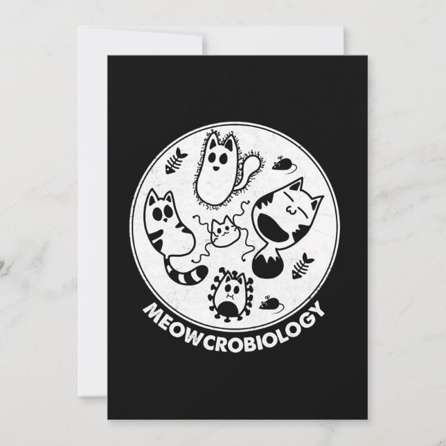 Meowcrobiologie, Mikrobiologie, Wissenschaft und K Feiertagskarte (Vorderseite)