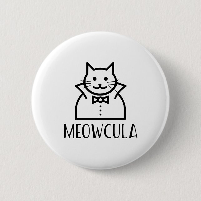 Meowcula Halloween  Button (Vorderseite)