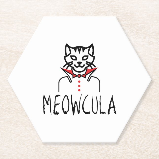 Meowcula Halloween Untersetzer (Vorderseite)