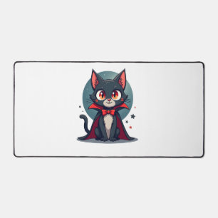 Meowcula Lustige Katze Vampir Dracula Halloween Schreibtischunterlage