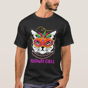 Meowdi Gras Cute Cat Funny T-Shirt