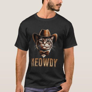 Meowdy Cat Cowboy Cowgirl Men Women Halloween T-Shirt
