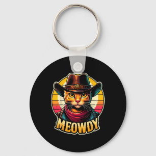 Meowdy Cat Cowboy Funny Western Cat Schlüsselanhänger