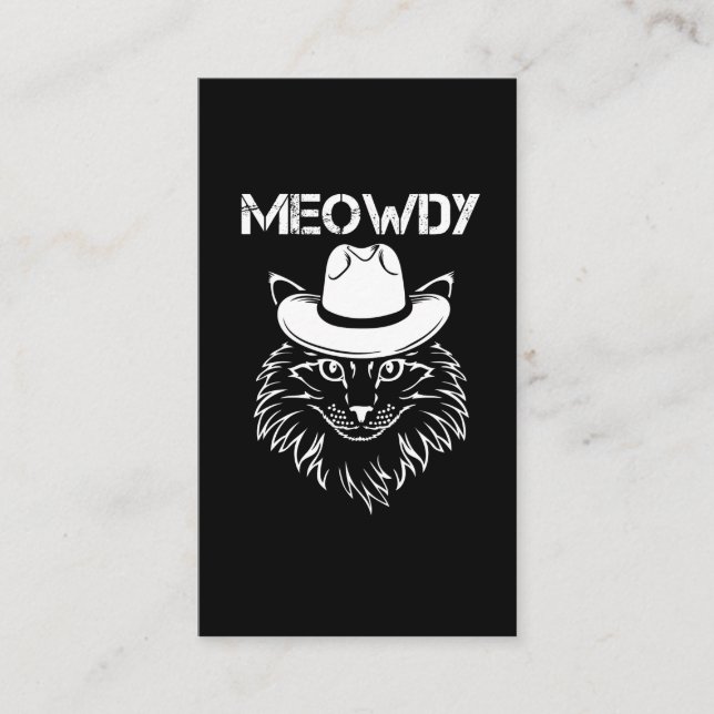 Meowdy Cowboy Cat Kitten Howdy Western Tiermeme Visitenkarte (Vorderseite)