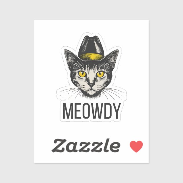 Meowdy Funny Cat Aufkleber (Blatt)