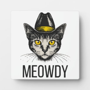 Meowdy Funny Cat Fotoplatte