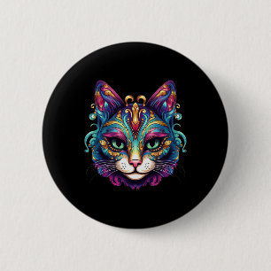 Meowdy Gras Katzenliebhaber Kitten Kitty Mardi Gra Button