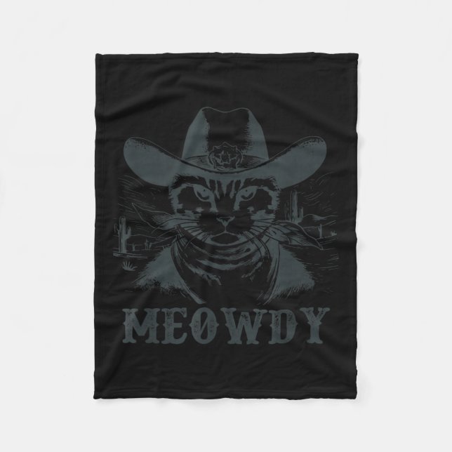 Meowdy - Mashup between Meow and Howdy - Funny Cat Fleecedecke (Vorderseite)