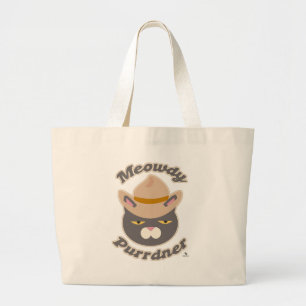 Meowdy Purrdner Epic Cowboy Cat Cartoon Jumbo Stoffbeutel