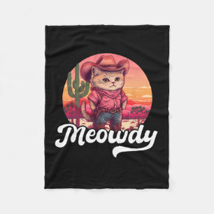 Meowdy Texas Cat Meme Country Music Cowgirl Niedli Fleecedecke