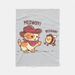 Meowdy und Beehaw Fleecedecke