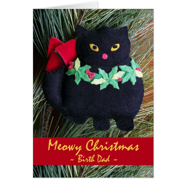 Meowe Noël pour papa de naissance, Felt Cat Orname (Devant)