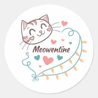 Meowentine Stickers Design für Katzen Liebhaber