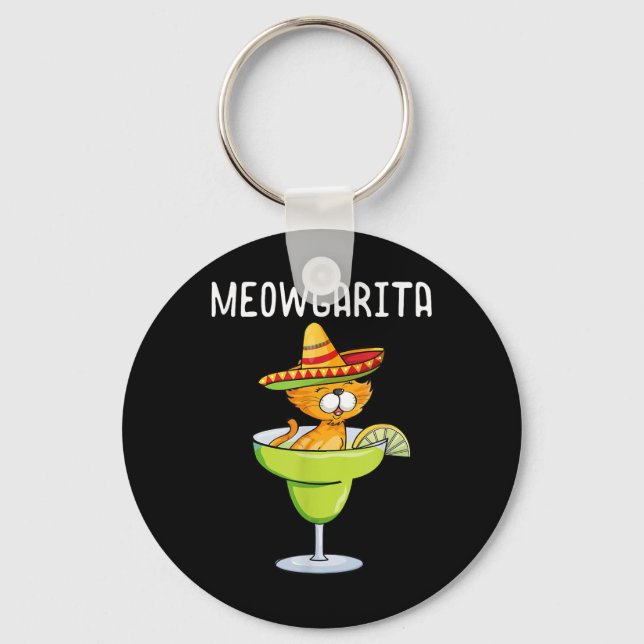 Meowgarita - Cinco De Mayo Margarita Cat Lover Schlüsselanhänger (Vorderseite)