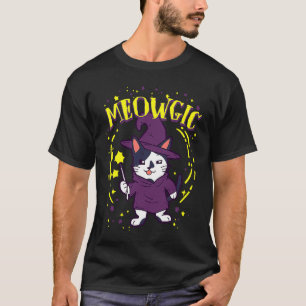 Meowgic Magie Katzen süße Gesichts-Wortspiele T-Shirt