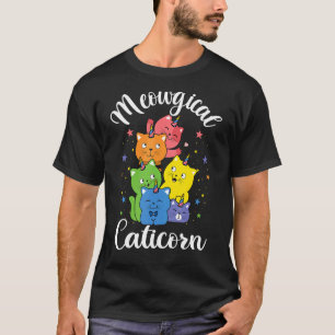Meowgical Caticorn für Mädchen Rainbow Unicorn Cat T-Shirt