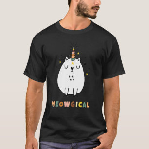 Meowgical Caticorn Rainbow Birthday Girl Cat Unico T-Shirt