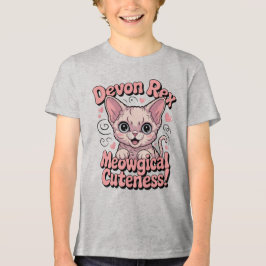 Meowgical Cuteness - Kawaii Devon Rex Cat Tri-Blend Shirt
