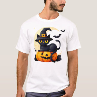 Meowgical Halloween Black Cat T-Shirt