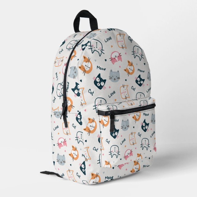 Meowgical Mischief: Der Purfect Companion ✨ Blurb Bedruckter Rucksack (Rückseitige Ecke links)