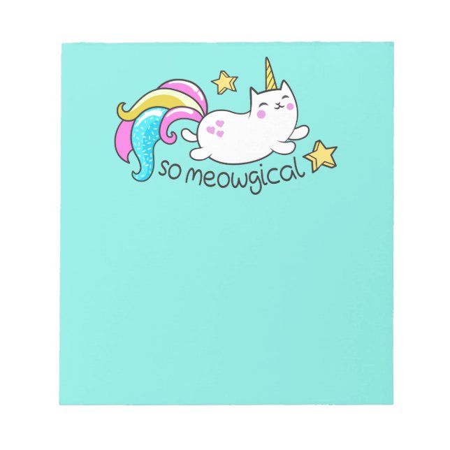 Meowgical Niedlich Unicorty Kitty Glitzer Glitzern Notizblock (Vorderseite)