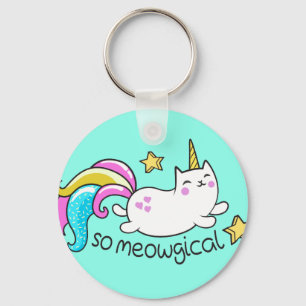 Meowgical Niedlich Unicorty Kitty Glitzer Glitzern Schlüsselanhänger