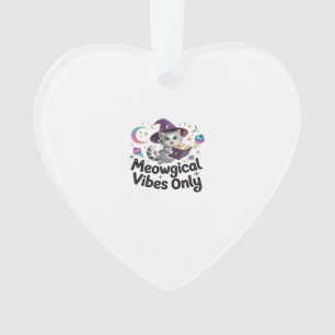 Meowgical Vibes Only, schwebende Kawaii Hexenkatze Ornament
