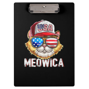 Meowica American Flag Cat 4th July Trucker Klemmbrett