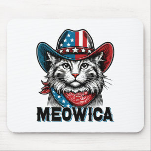 Meowica American Flag Funny 4. Juli Patriotic Mousepad