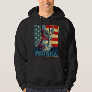 Meowica Cat 4. Juli Patriotische amerikanische Fla Hoodie