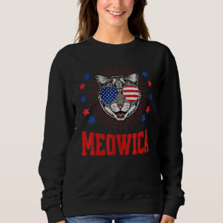 Meowica Cat Americat Merica Usa Flaggenbrille 4t Sweatshirt