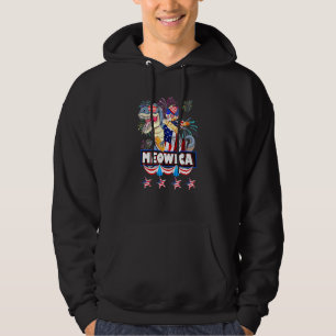 Meowica Cat T-Rex Dinosaurier 4. Juli American Fl Hoodie