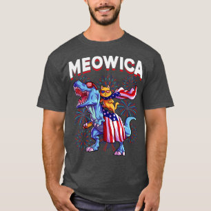 Meowica Cat TRex Funny 4. Juli Kinder Girls Meri T-Shirt