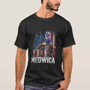 Meowica Cat Uncle Sam Eagle American Flag 4. J T-Shirt