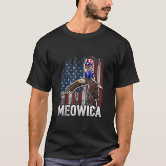 Meowica Cat Uncle Sam Eagle American Flag 4. J T-Shirt