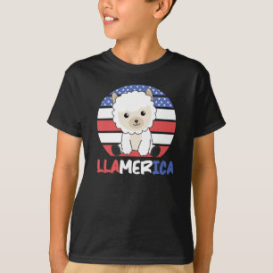Meowica Funny Cat 4. Juli Amerikanische Flagge T-Shirt
